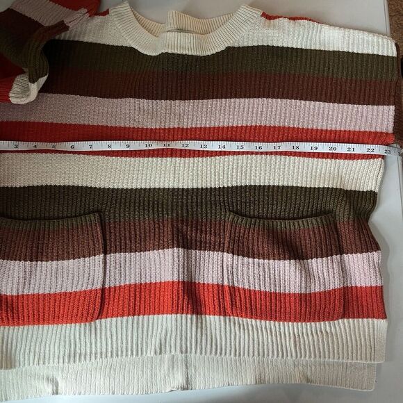 Madewell Women Patch Pocket Pullover Sweater Multicolor Walton Stripe Size M - Picture 6 of 6